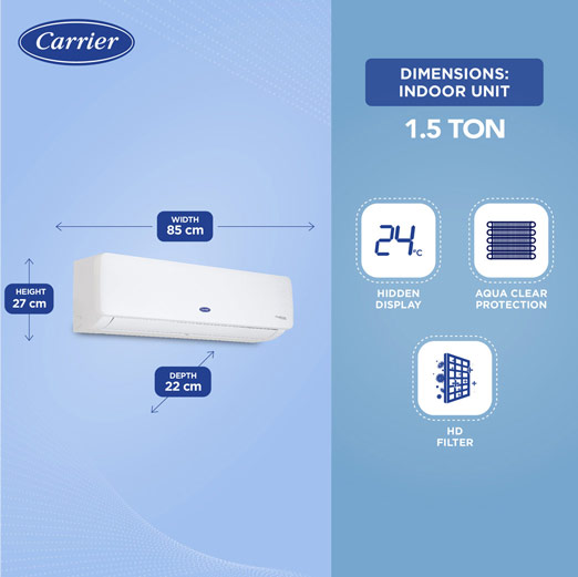 carrier 1.5 ton split ac ester pro